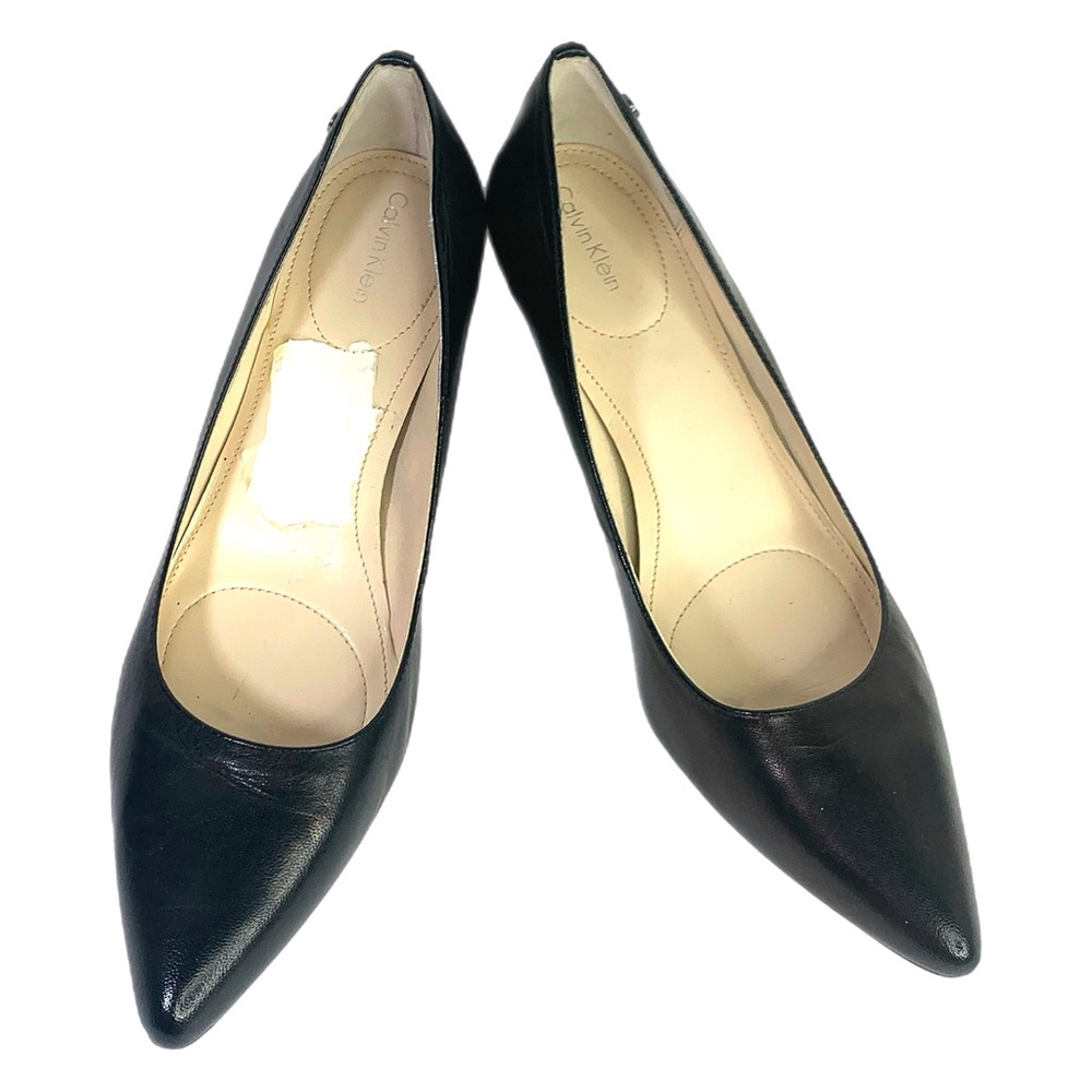 Calvin Klein Black Kitten Heel Pumps Women’s Size 10 Pointed Toe - Picture 3 of 9